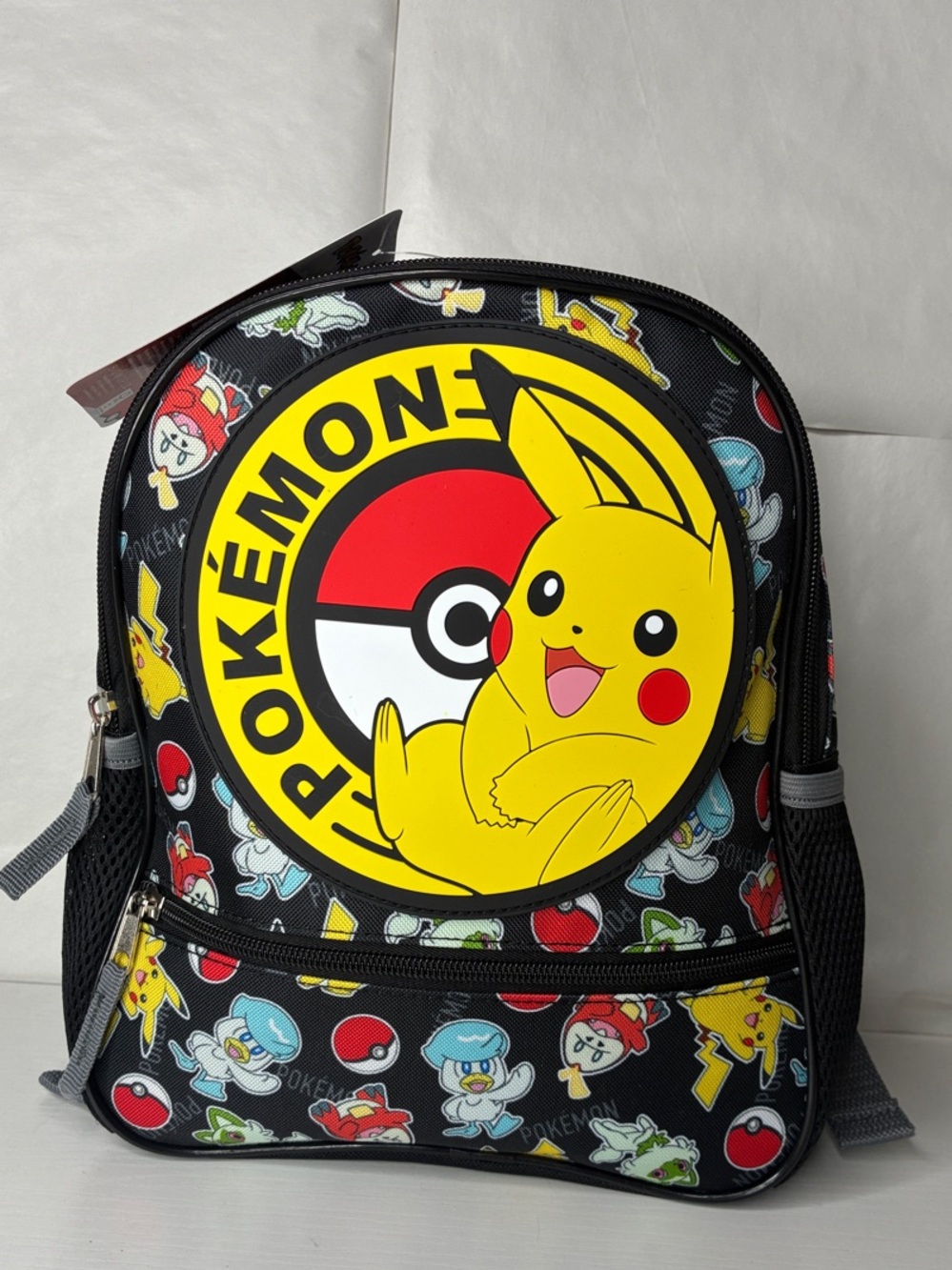 Pokemon Yellow Pikachu Kids Backpack with Black Base